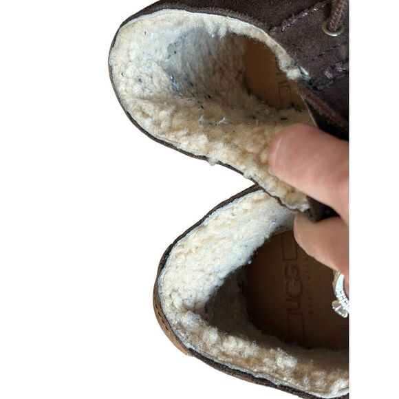 UGG Men’s Cardiff Sherpa Lined Suede Winter Chukka Boots size 13 Brown - Picture 9 of 10